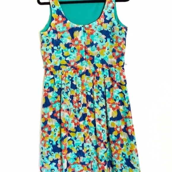 🍍 Ronni Nicole Green Abstract Floral Dress Sz 12 - Picture 3 of 5